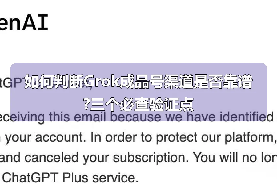 如何判断Grok成品号渠道是否靠谱?三个必查验证点